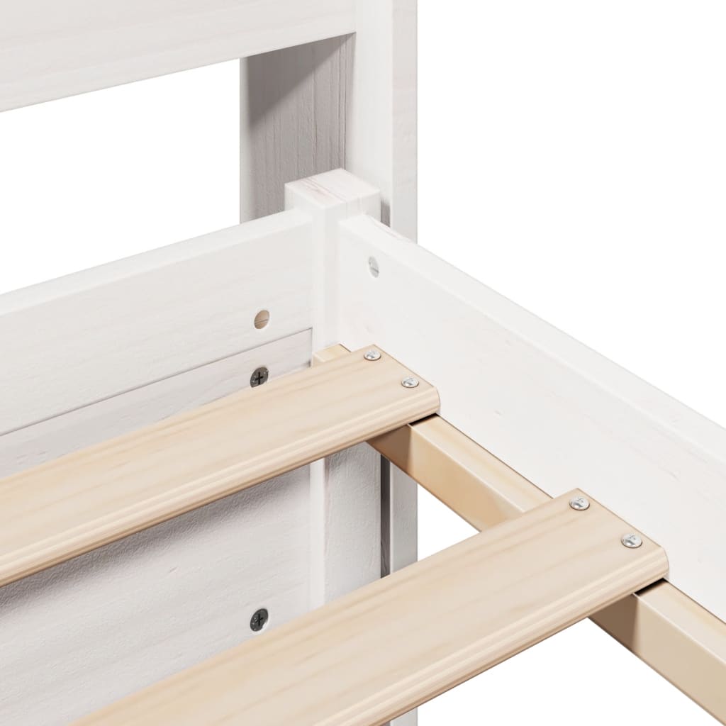 Bed Frame with Headboard without Mattress White 200x200 cm